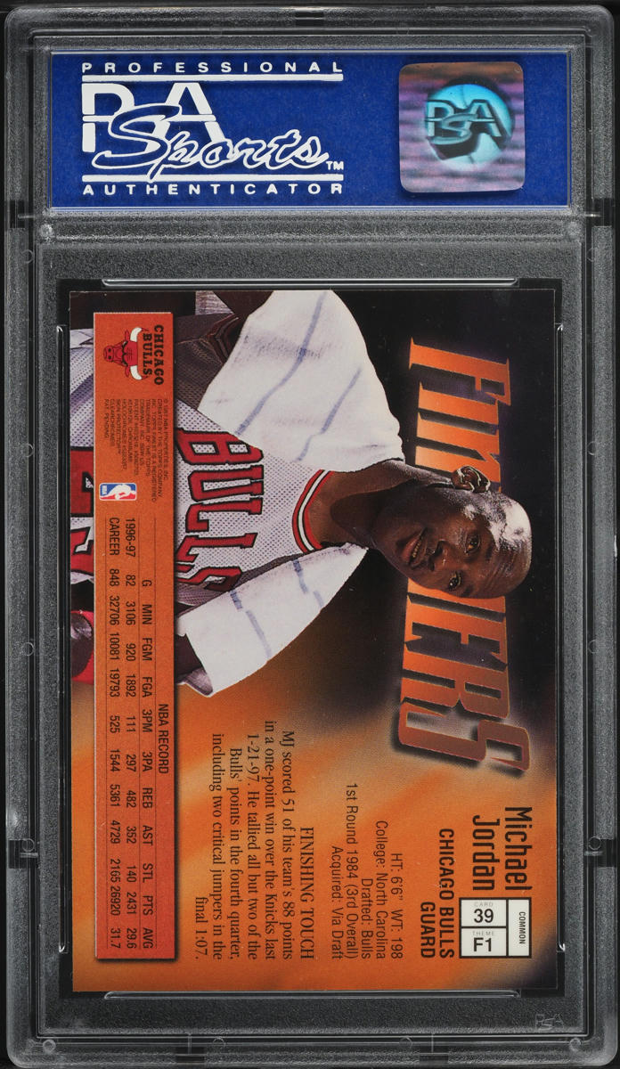 1997 Finest Basketball w/ Coating Michael Jordan #39 PSA 8 NM-MT