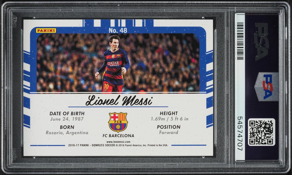 2016 Donruss Picture Perfect Gold Lionel Messi #48 PSA 10 GEM MINT 