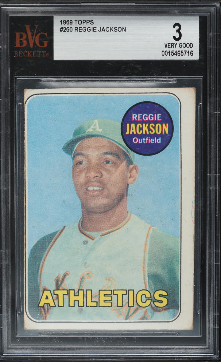 1969 Topps Reggie Jackson ROOKIE #260 BVG 3 VG