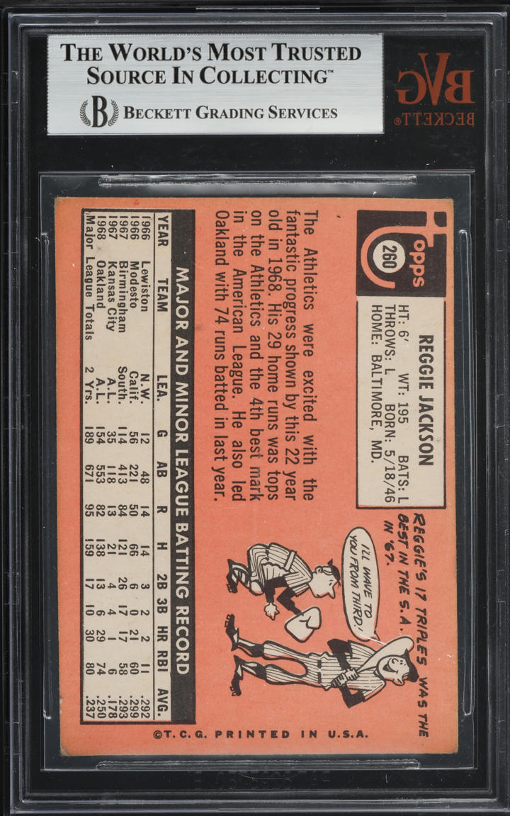 1969 Topps Reggie Jackson ROOKIE #260 BVG 3 VG