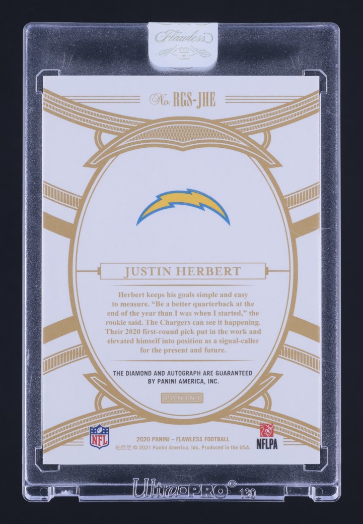 2020 Panini Flawless Diamond Platinum Justin Herbert ROOKIE AUTO 1/1 MBA AUTH