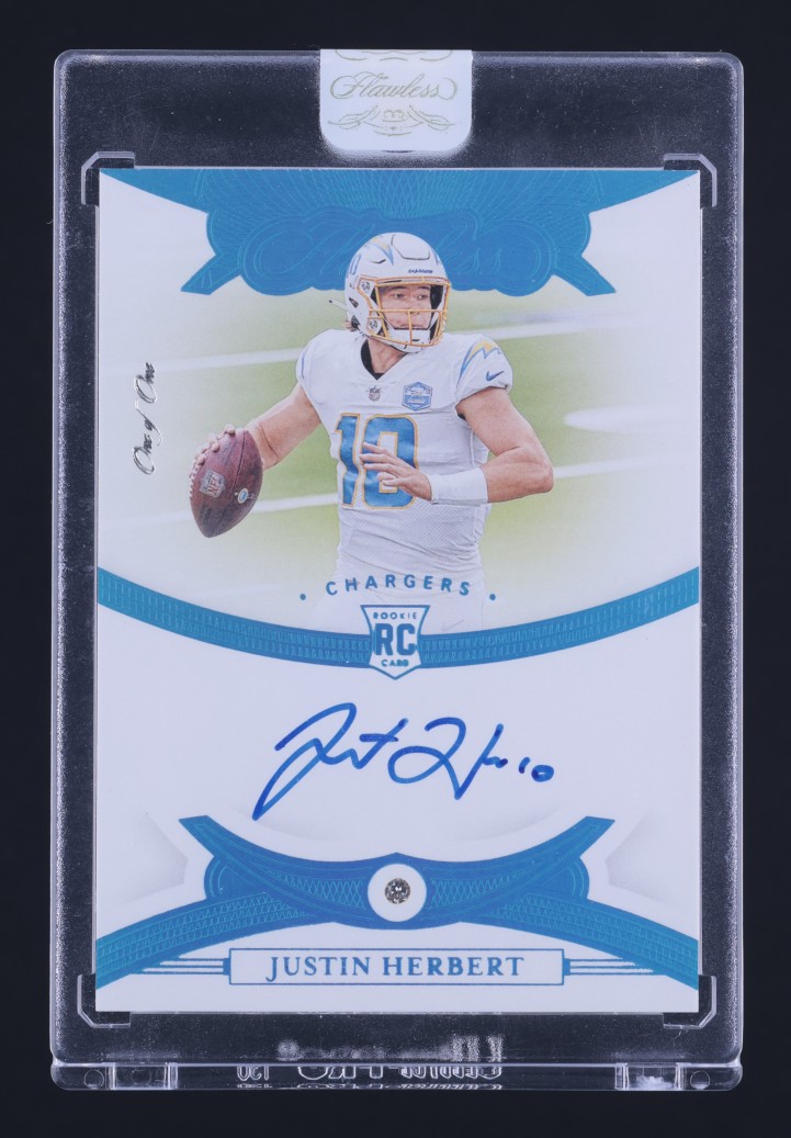 2020 Panini Flawless Diamond Platinum Justin Herbert ROOKIE AUTO 1/1 MBA AUTH