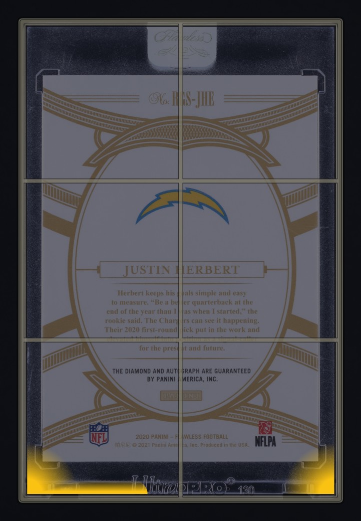 2020 Panini Flawless Diamond Platinum Justin Herbert ROOKIE AUTO 1/1 MBA AUTH