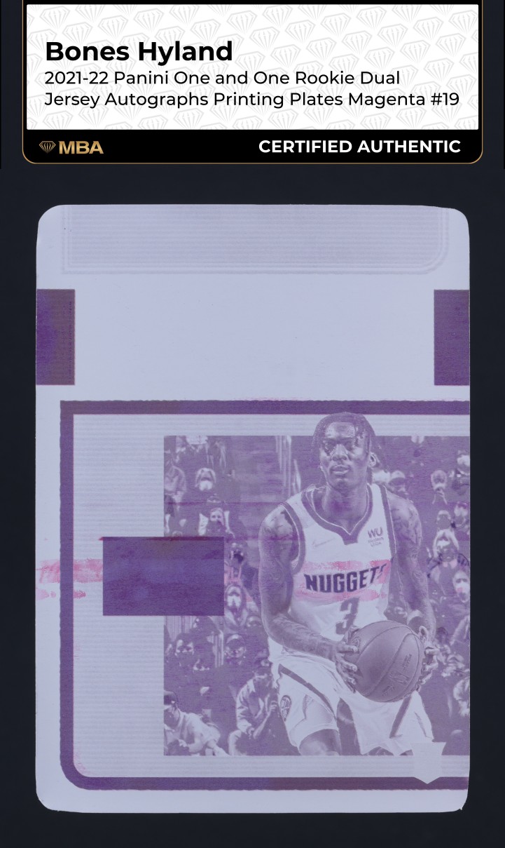 2021 Panini One And One Printing Plate Magenta Bones Hyland RC 1/1 #19 MBA AUTH