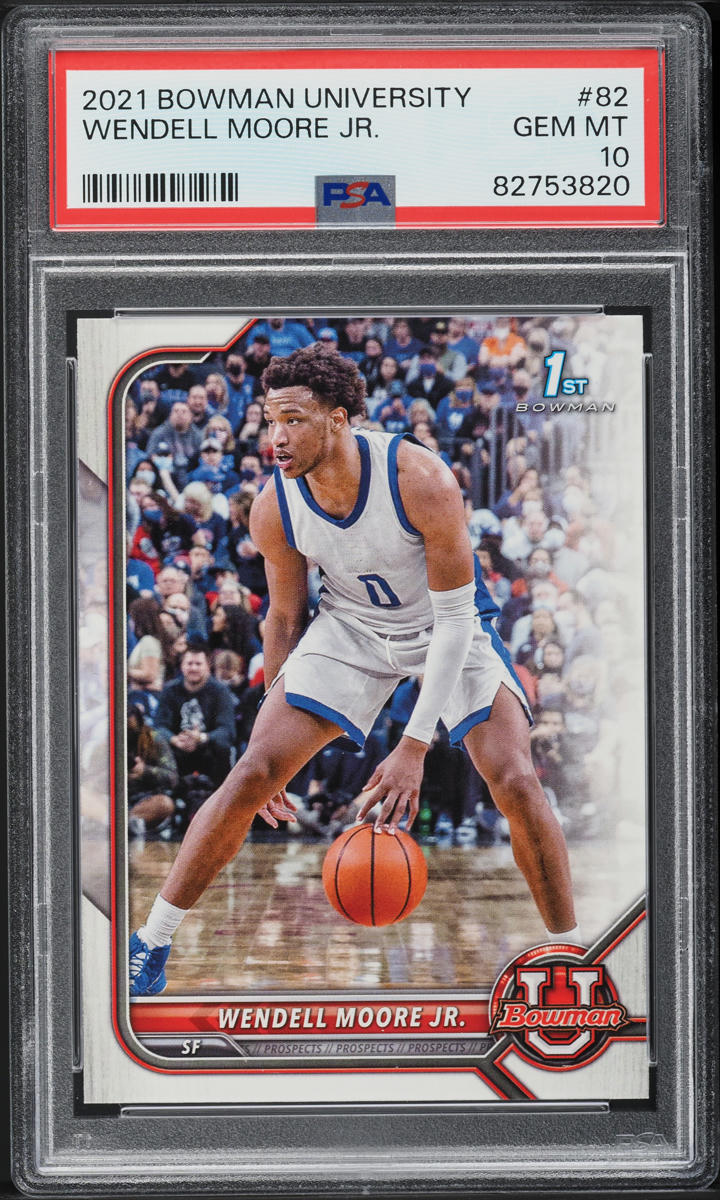 2021 Bowman University Wendell Moore Jr. ROOKIE #82 PSA 10 GEM MINT