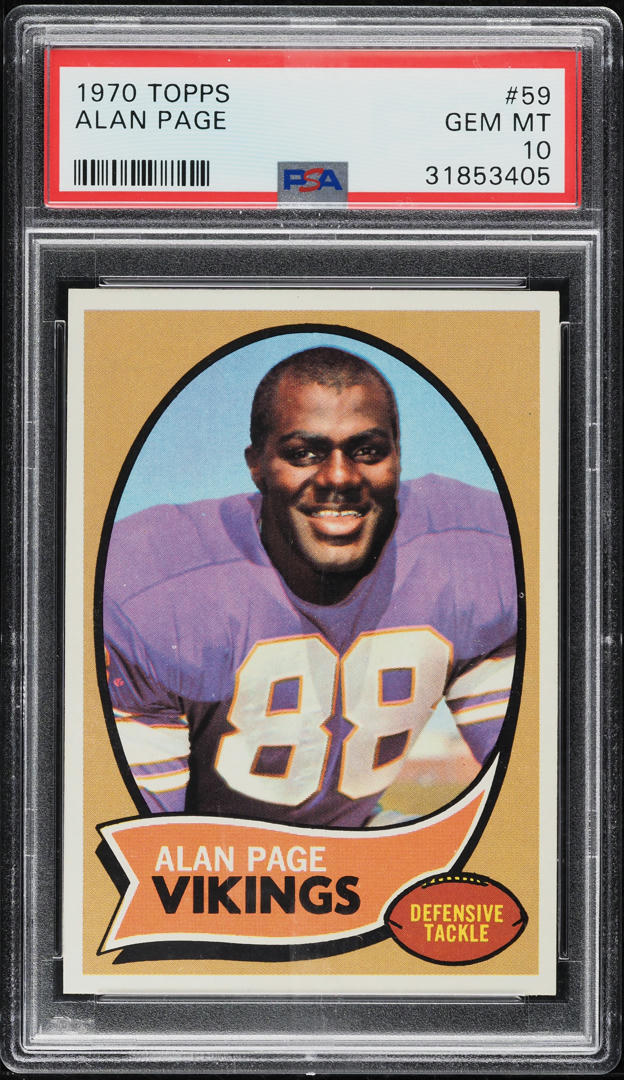1970 Topps Football Alan Page ROOKIE #59 PSA 10 GEM MINT