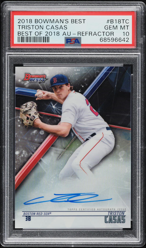 2018 Bowman's Best Of '18 Refractor Triston Casas ROOKIE AUTO #B18-TC PSA 10 GEM