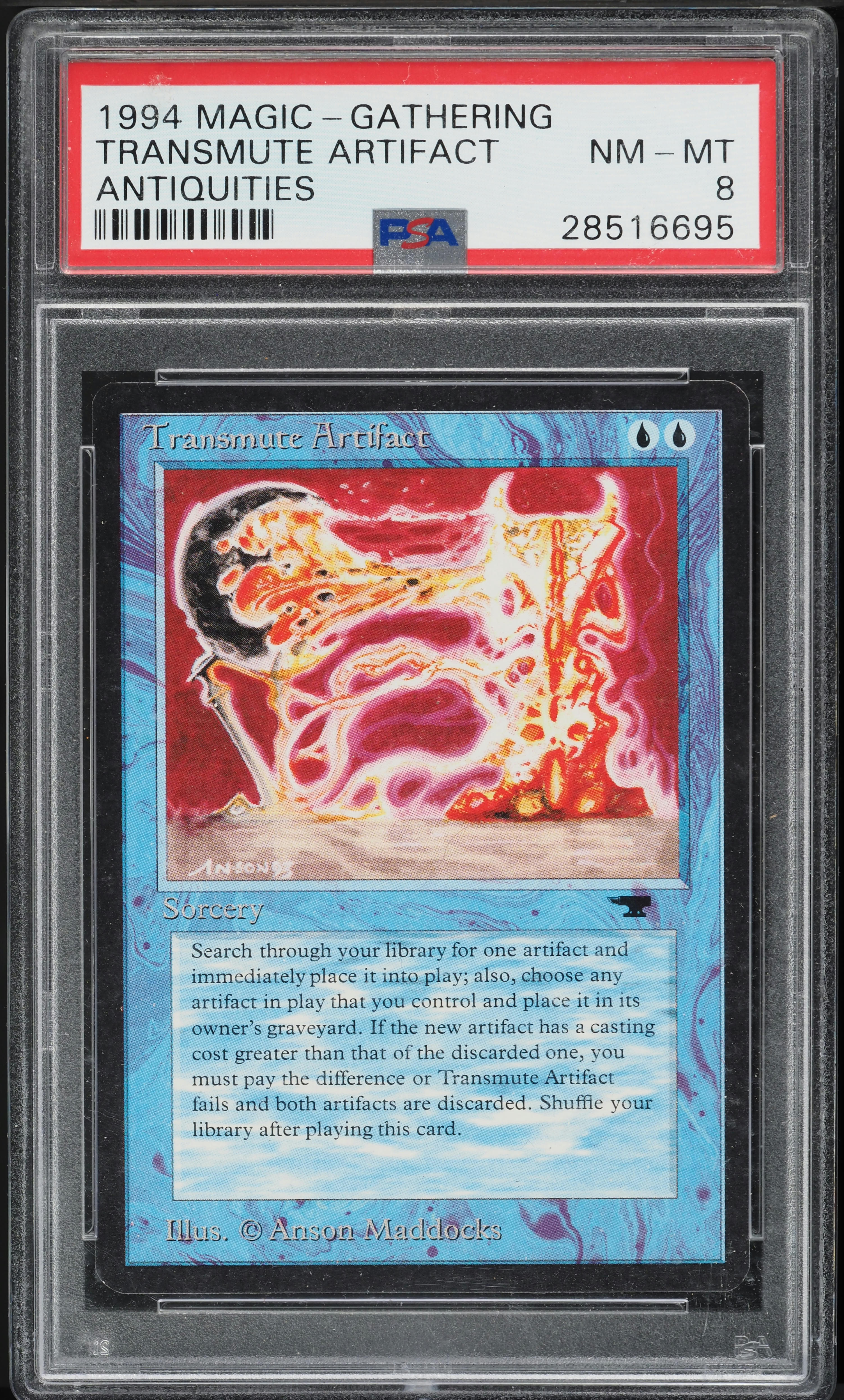 1994 Magic The Gathering MTG Antiquities Transmute Artifact PSA 8