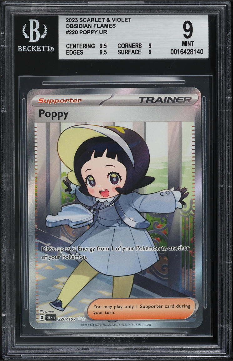 2023 Pokemon Scarlet & Violet Obsidian Flames Poppy #220 BGS 9 MINT