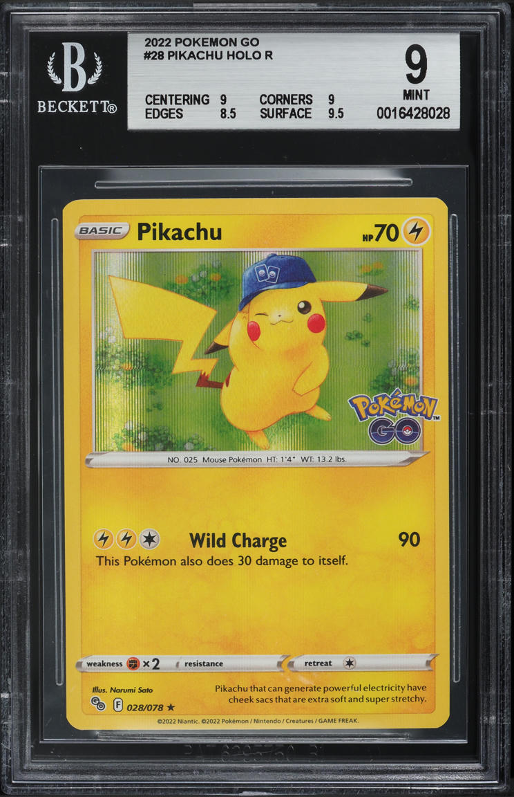 pikachu pokemon go card value 2022 Pokemon Sword & Shield GO Holo Pikachu #28 BGS 9 MINT on Fanatics  Collect