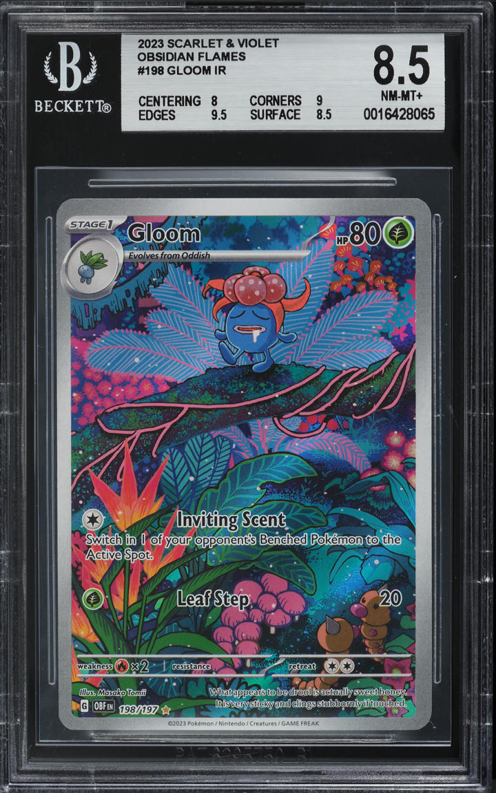 2023 Pokemon Scarlet & Violet Obsidian Flames Gloom #198 BGS 8.5 NM-MT+