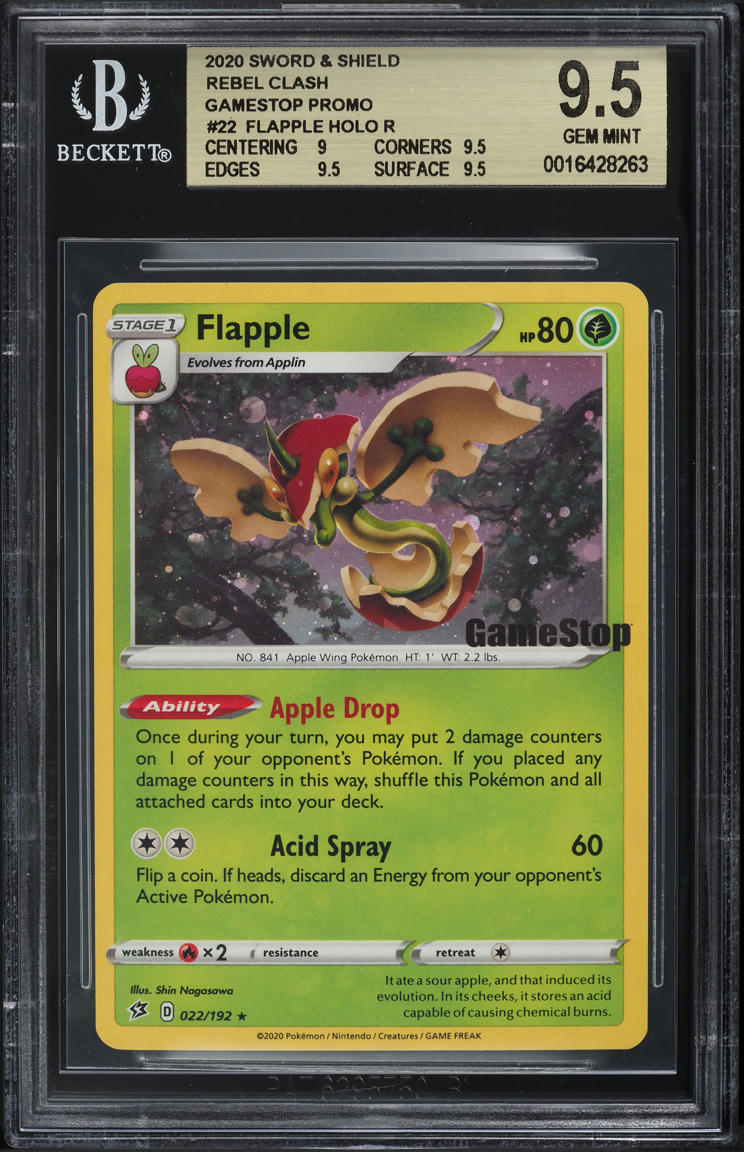 flapple pokemon card gamestop 2020 Pokmon Rebel Clash Promo 022/192 CGC 8.5 NM/Min Oblivion Collectibles Rebel Clash Type Pokemon TCG - s2 -