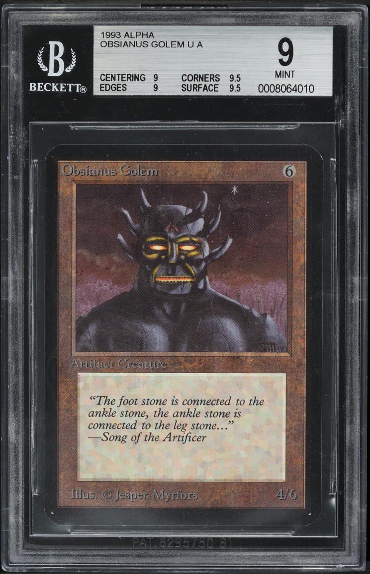 1993 Magic The Gathering Alpha Obsianus Golem BGS 9 MINT
