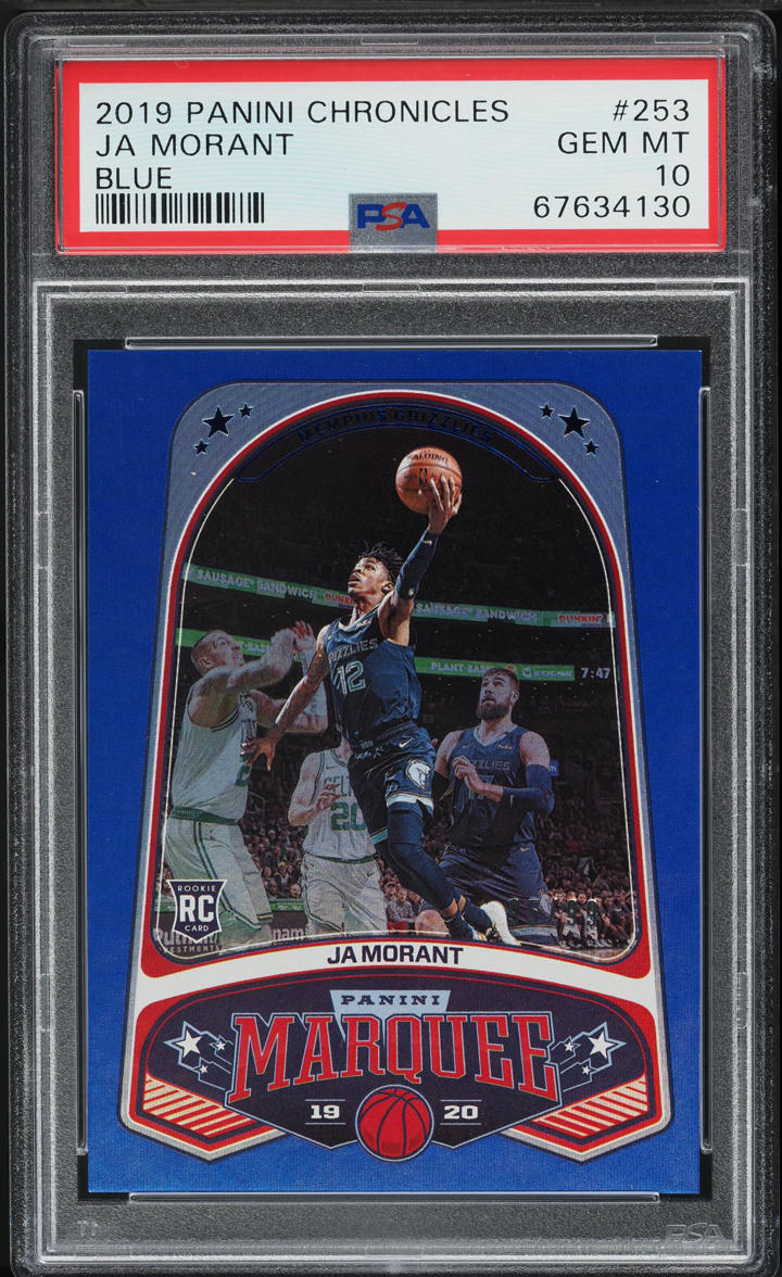 2019 Panini Chronicles Marquee Blue Ja Morant ROOKIE /99 #253 PSA