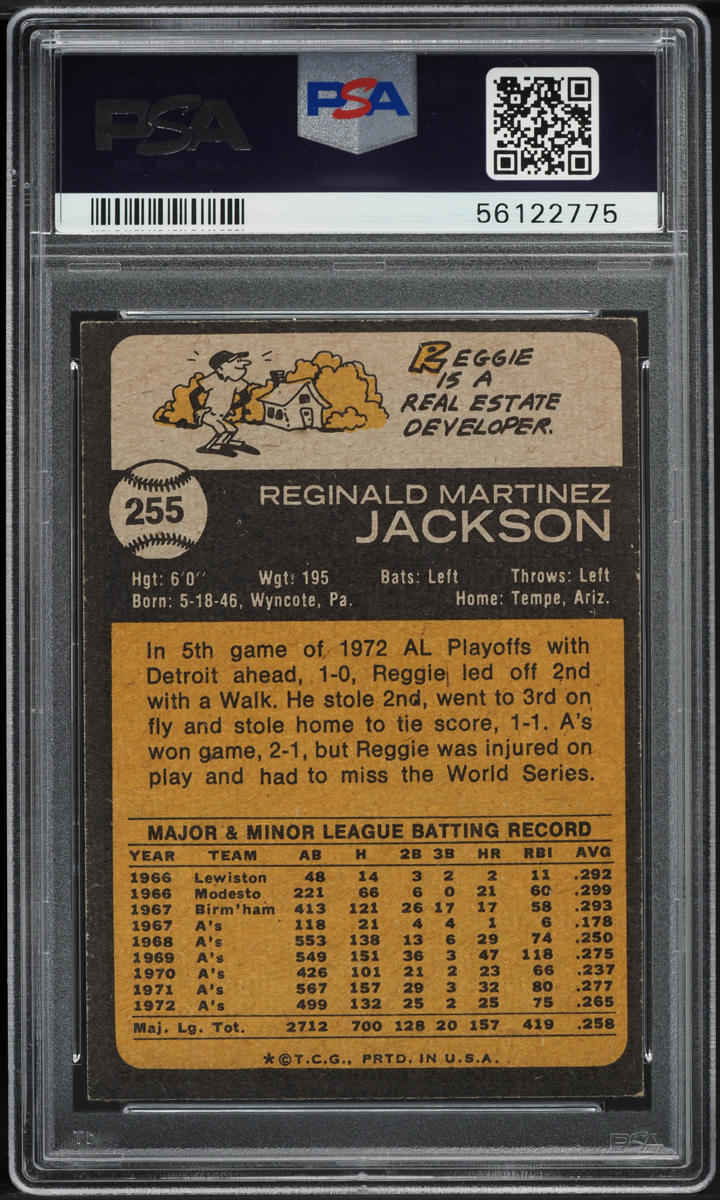 1973 Topps Reggie Jackson #255 PSA 6 EXMT