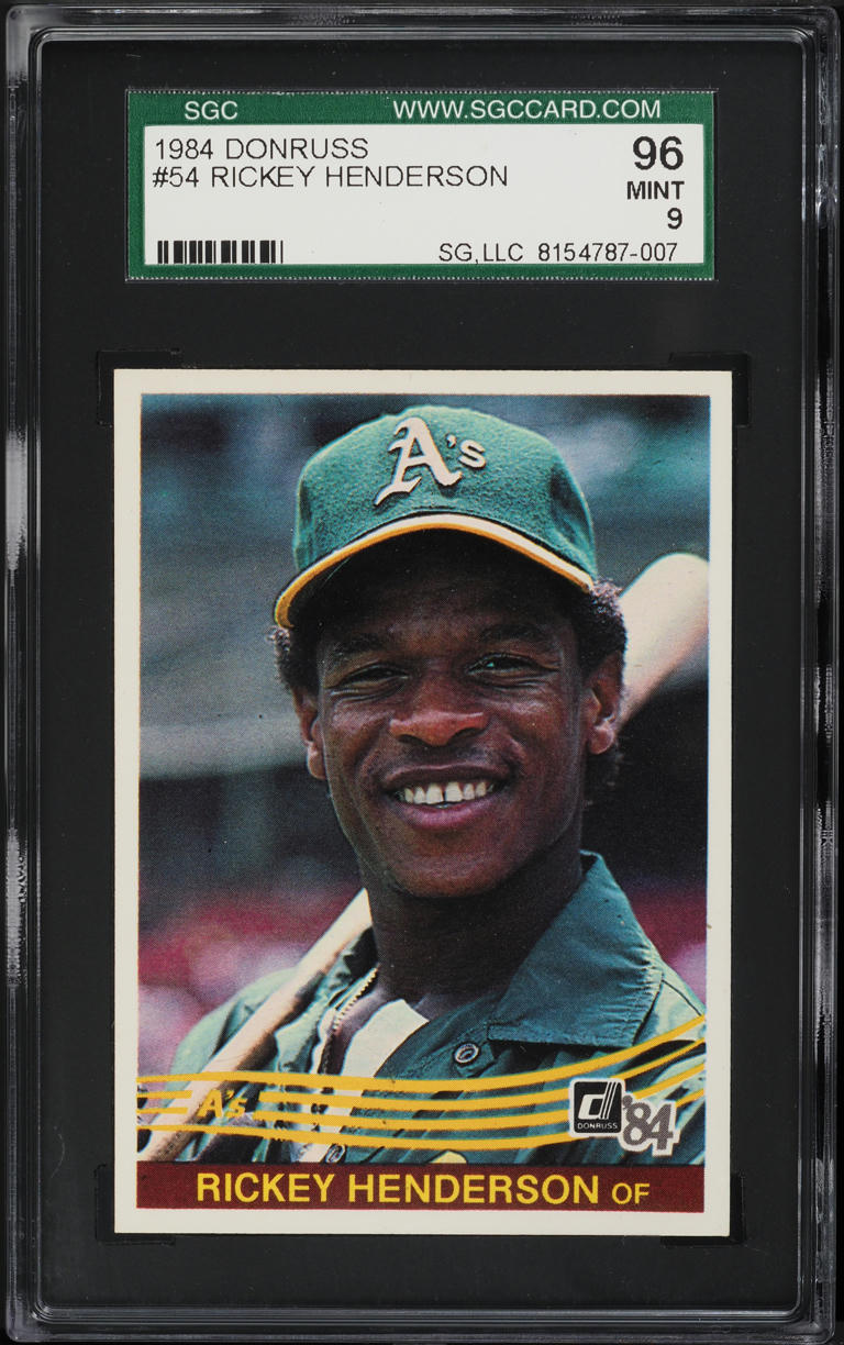 1984 Donruss Rickey Henderson #54 SGC 9 MINT