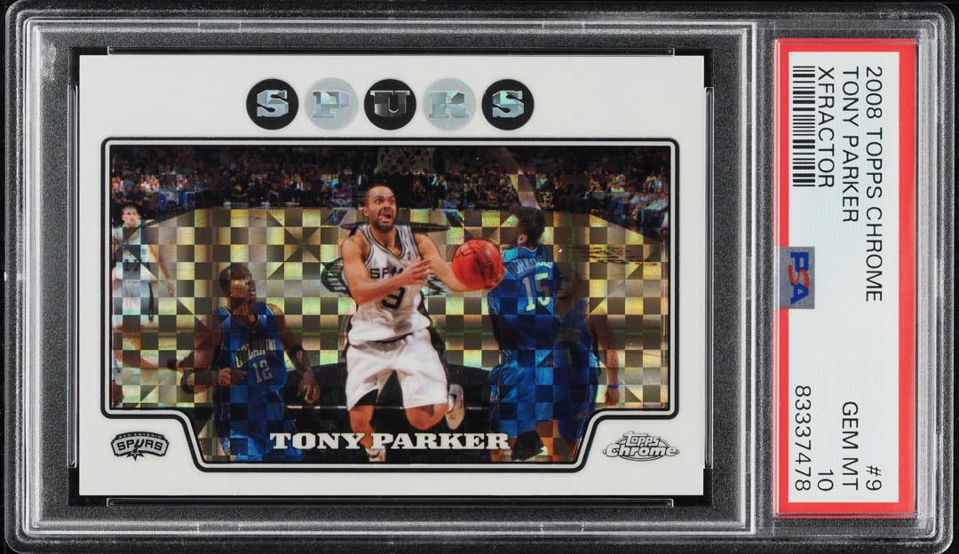 2008 Topps Chrome Xfractor Tony Parker /288 #9 PSA 10 GEM MINT