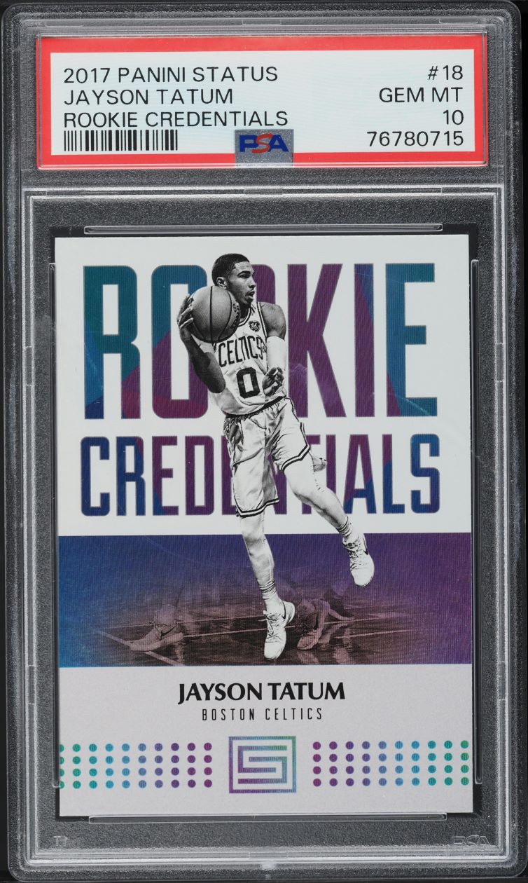 2017 Panini Status Credentials Jayson Tatum ROOKIE #18 PSA 10 GEM MINT