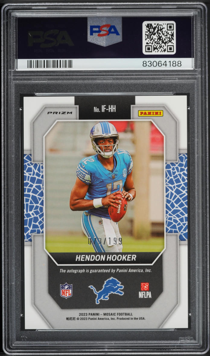 2023 Panini Mosaic In Focus Red Hendon Hooker ROOKIE AUTO /199 #IF
