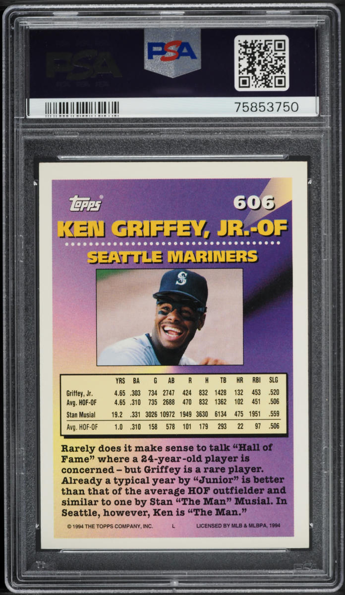 1994 Topps Ken Griffey Jr. #606 PSA 8 NM-MT