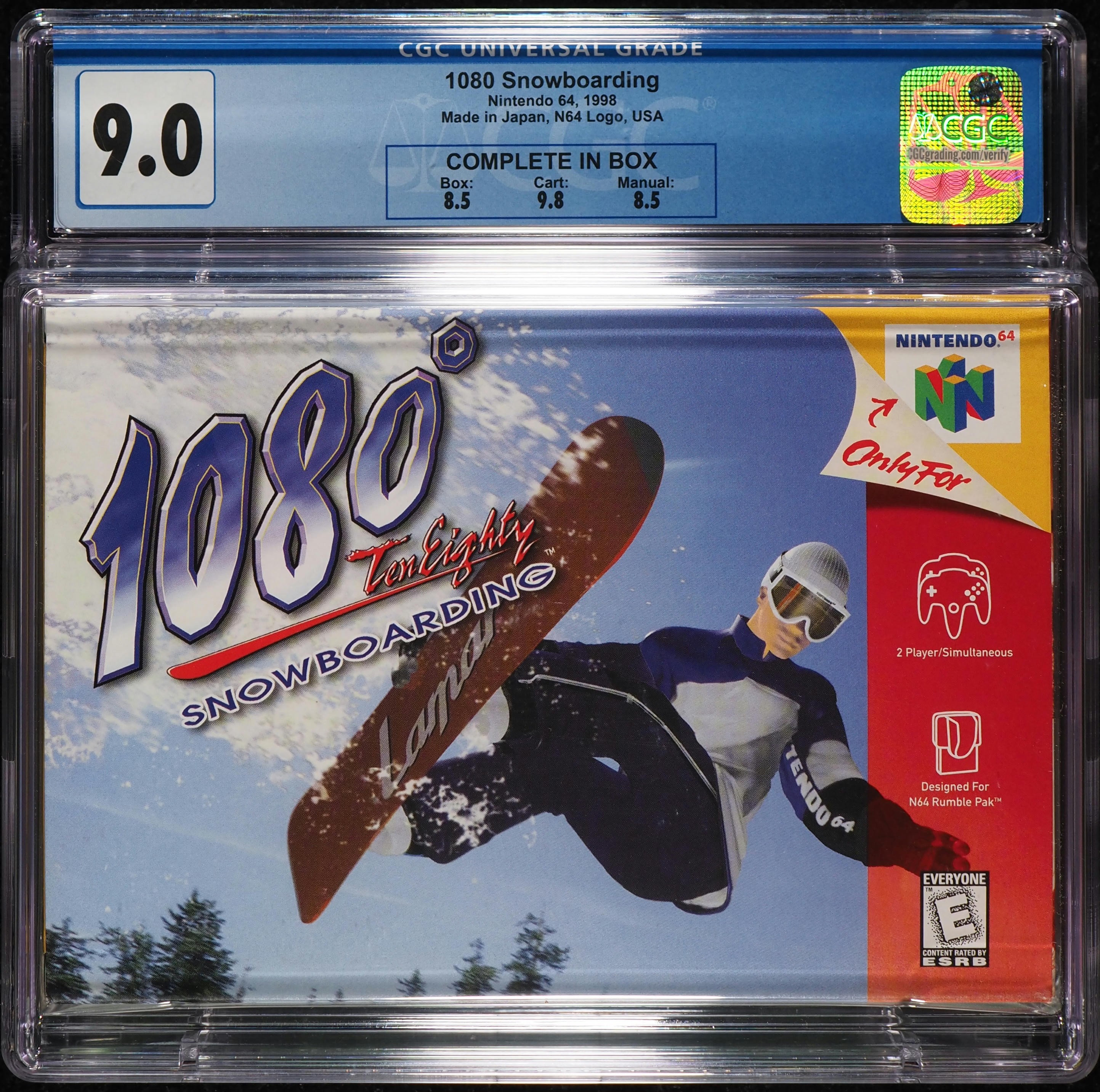 1080 Snowboarding (Nintendo 64 N64) CGC 9.0 CIB Complete In Box on
