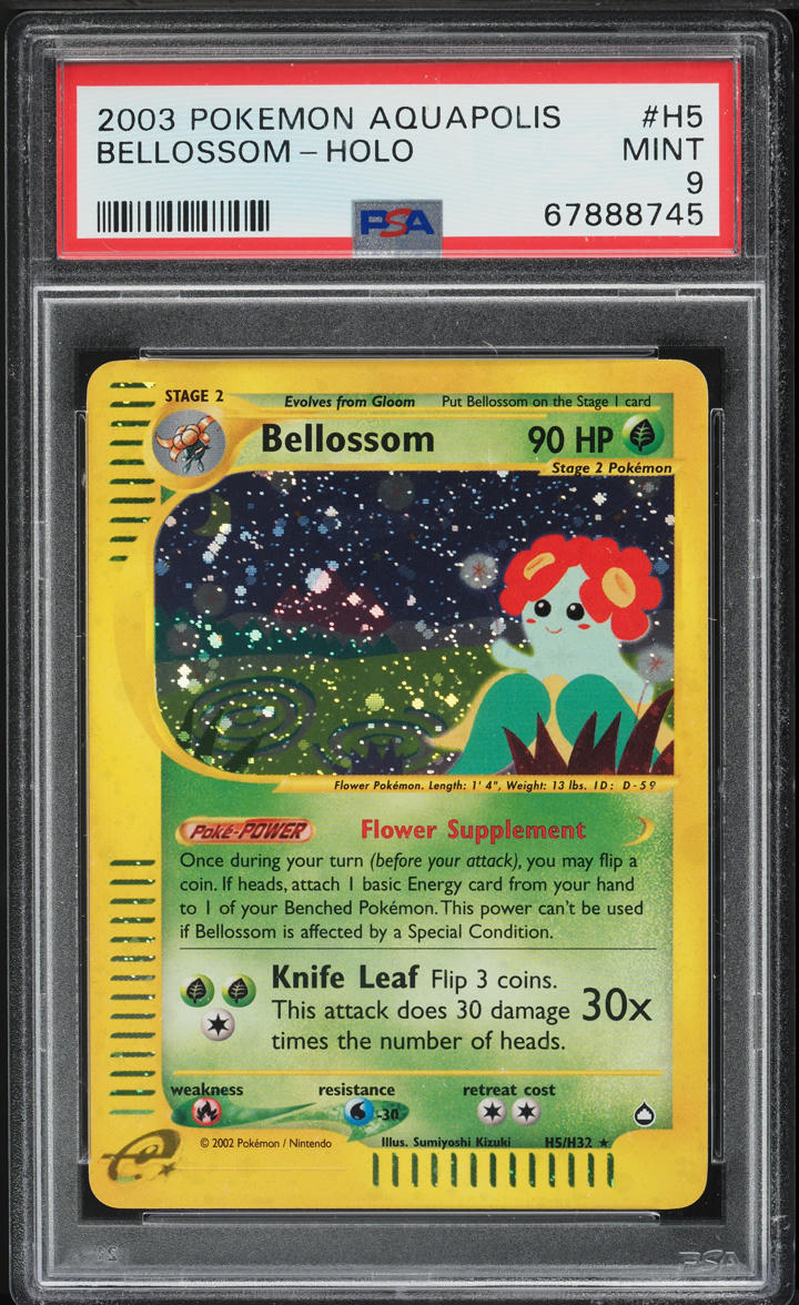 2003 Pokemon Aquapolis Holo Bellossom #H5 PSA 9 MINT