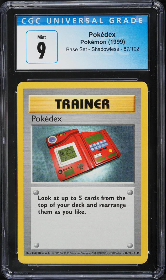 1999 Pokemon Base Set Shadowless Pokédex #87 CGC 9 MINT