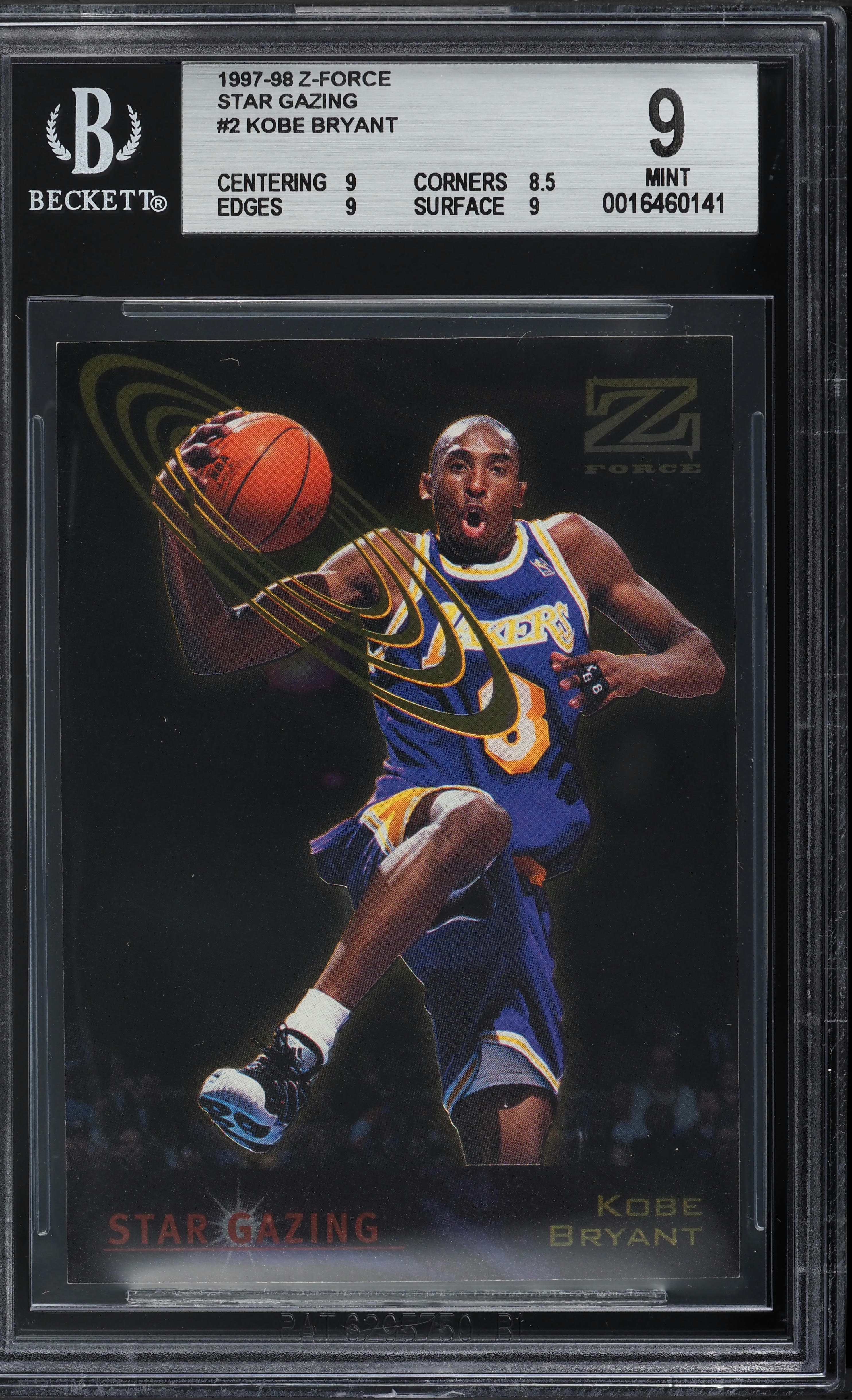 1997 Skybox Z-Force Star Gazing Kobe Bryant #2 BGS 9 MINT on