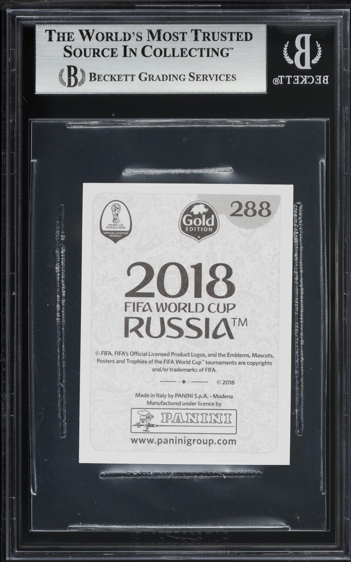 2018 Panini World Cup Stickers Gold Lionel Messi #288 BGS 9 MINT