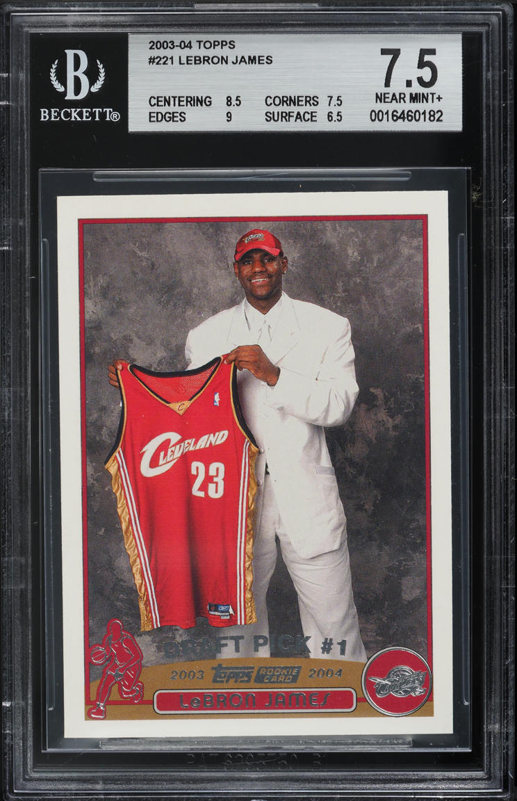 2003 Topps Basketball LeBron James ROOKIE #221 BGS 7.5 NRMT+