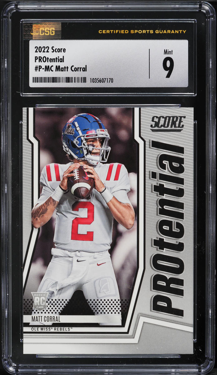 2022 Score PROtential Matt Corral ROOKIE #P-MC CSG 9 MINT