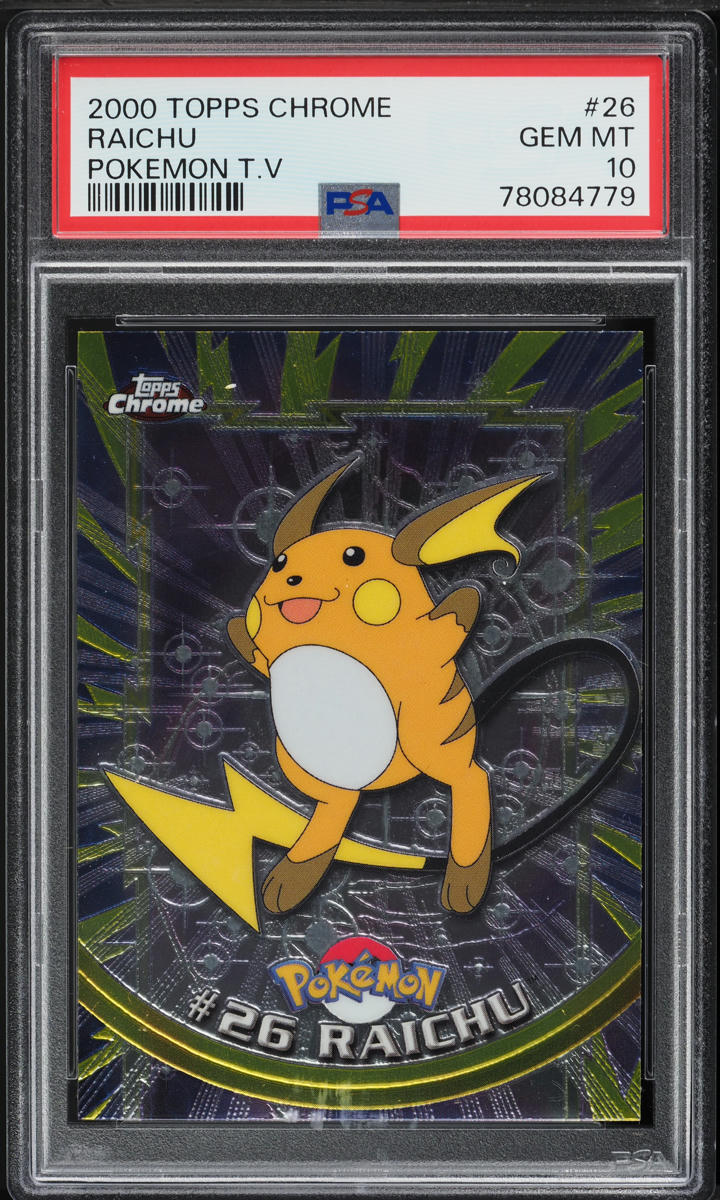 2000 Topps Chrome Pokemon Series 1 Raichu #26 PSA 10 GEM MINT