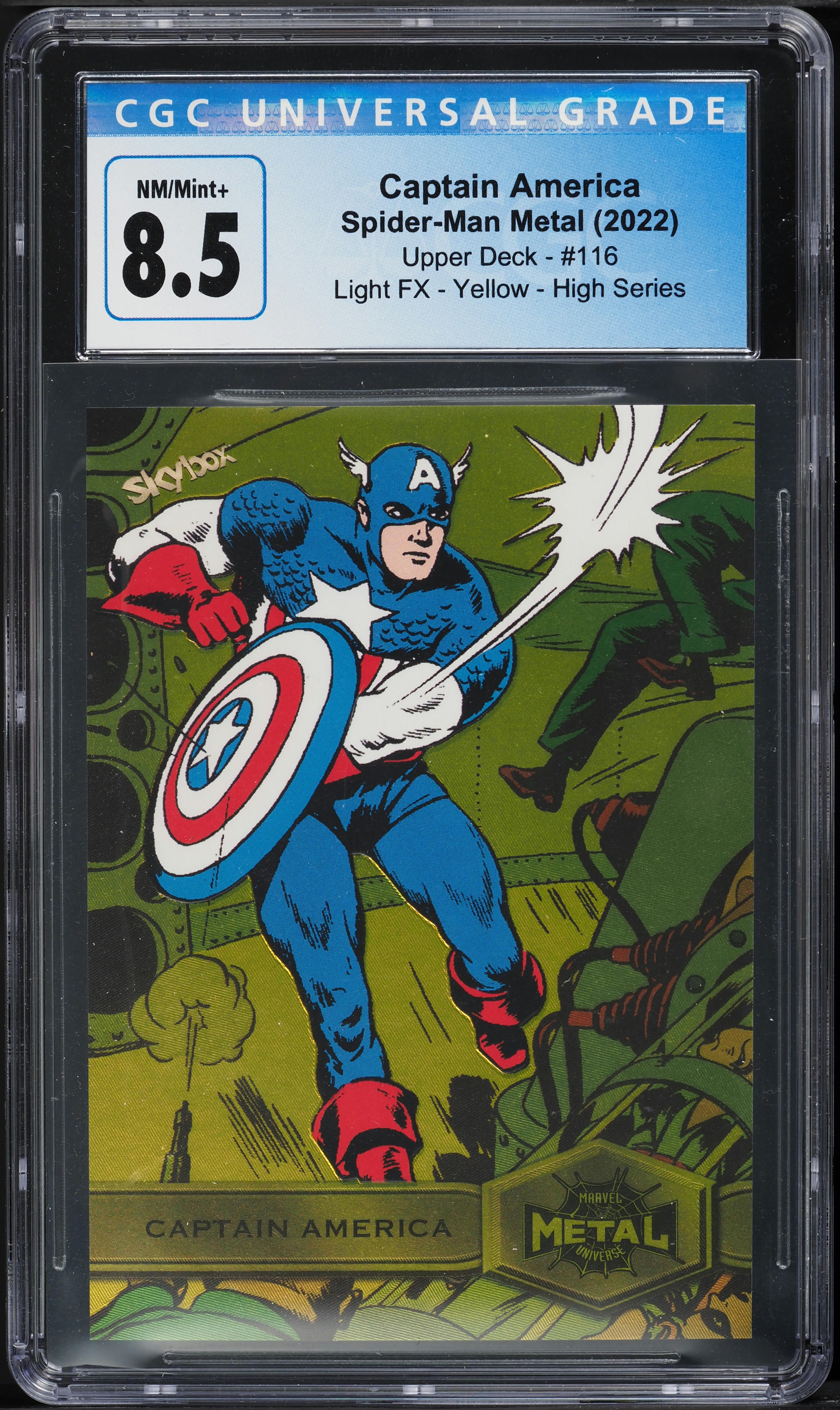 2022 Marvel Spider-Man Metal Light FX Yellow Captain America #116
