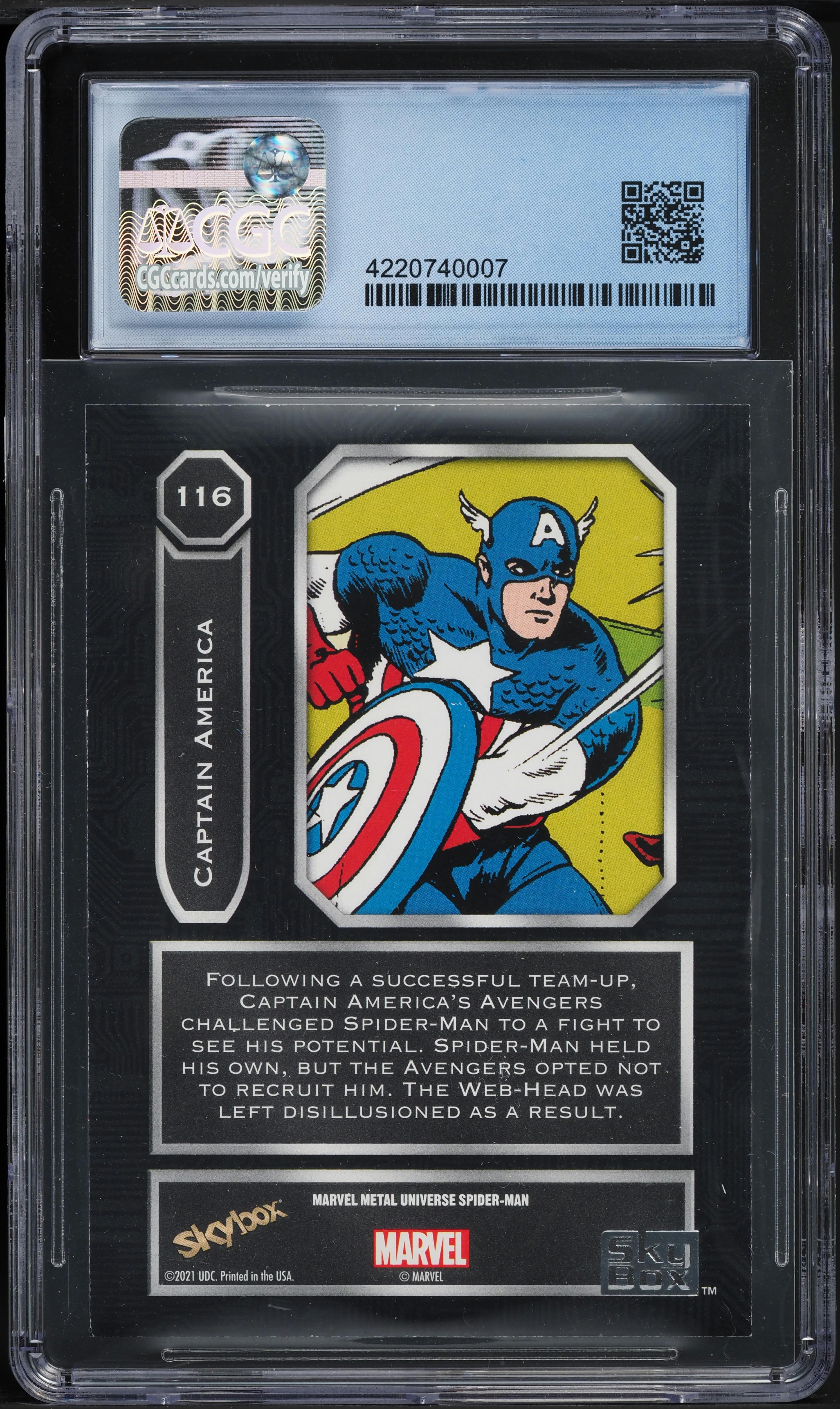2022 Marvel Spider-Man Metal Light FX Yellow Captain America #116