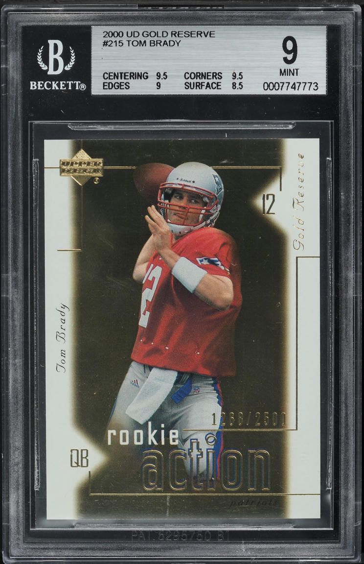 2000 Upper Deck Gold Reserve Tom Brady ROOKIE /2500 #215 BGS 9 MINT