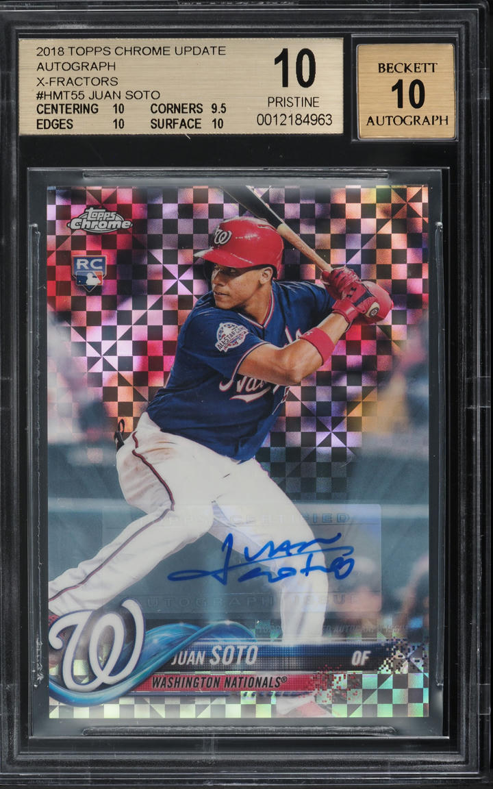 2018 Topps Chrome Update Xfractor Juan Soto ROOKIE AUTO /125 BGS 10 PRISTINE