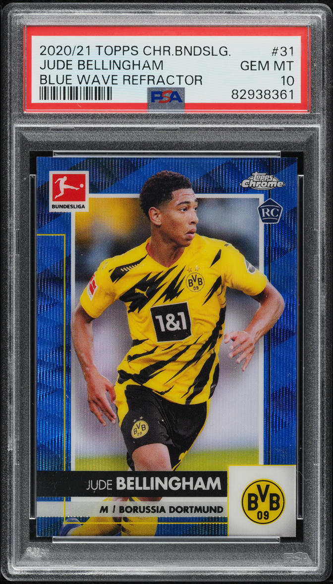 2020 Topps Chrome UEFA Gold Refractor Jude Bellingham ROOKIE AUTO