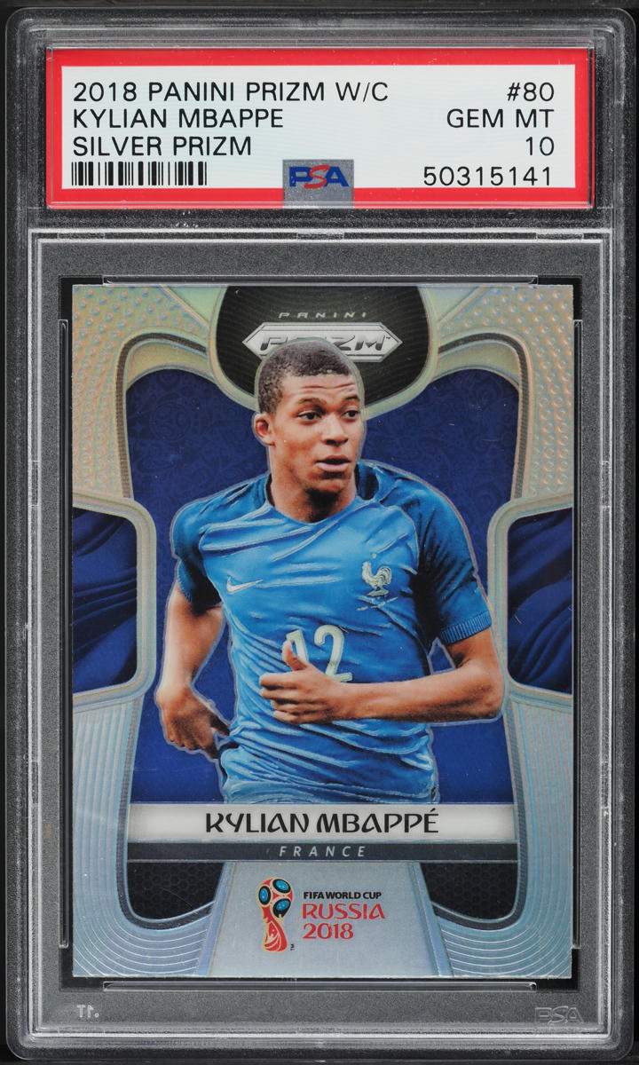 2022 Topps Chrome UEFA Orange Refractor Kylian Mbappe /25 #100 PSA