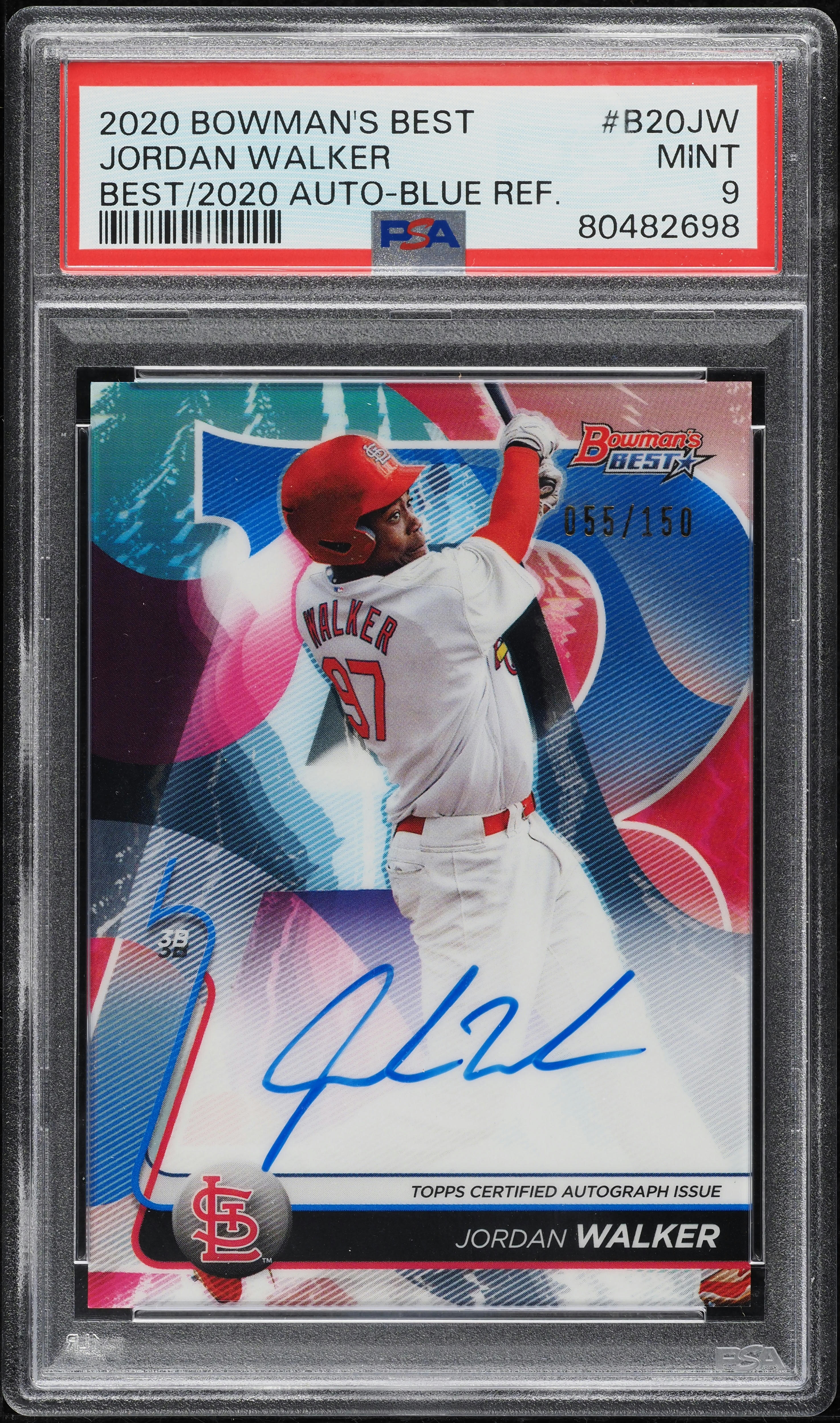 2020 Bowman's Best Of '20 Blue Refractor Jordan Walker ROOKIE AUTO