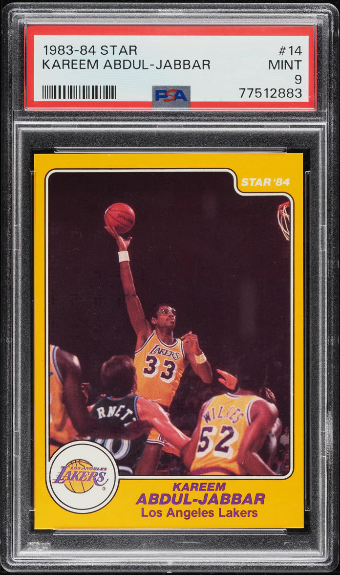 1983-84 Star Basketball Kareem Abdul-Jabbar SHORT PRINT #14 PSA 9 MINT