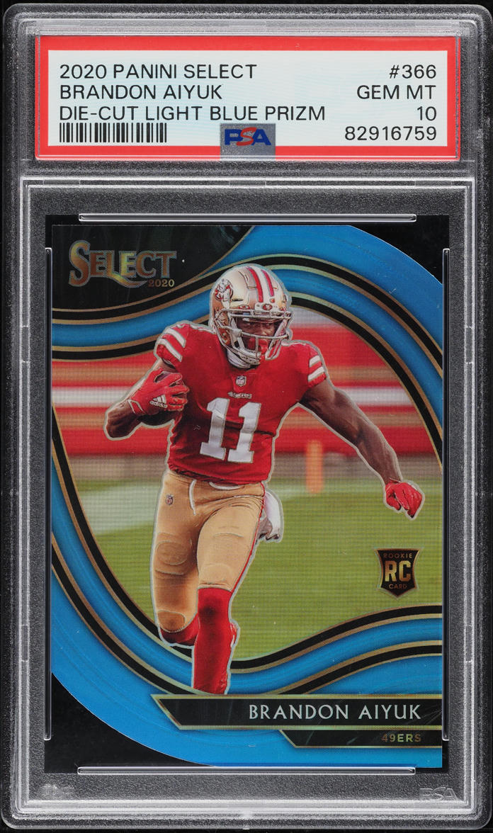 2020 Select Field Level Die-Cut-Light Blue Prizm Brandon Aiyuk ROOKIE PSA 10 GEM