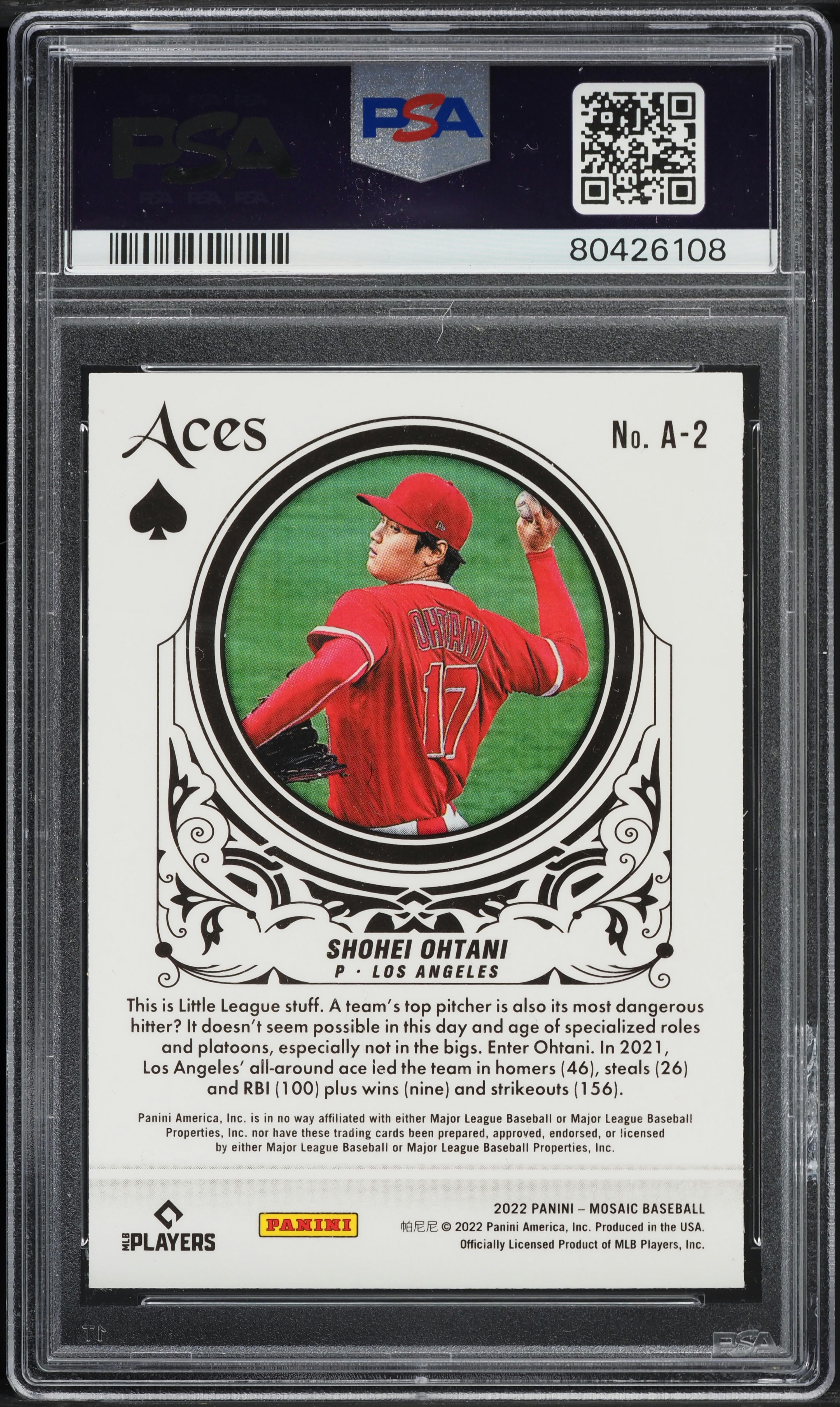 2022 Panini Mosaic Aces Shohei Ohtani #A2 PSA 5 EX on Fanatics Collect