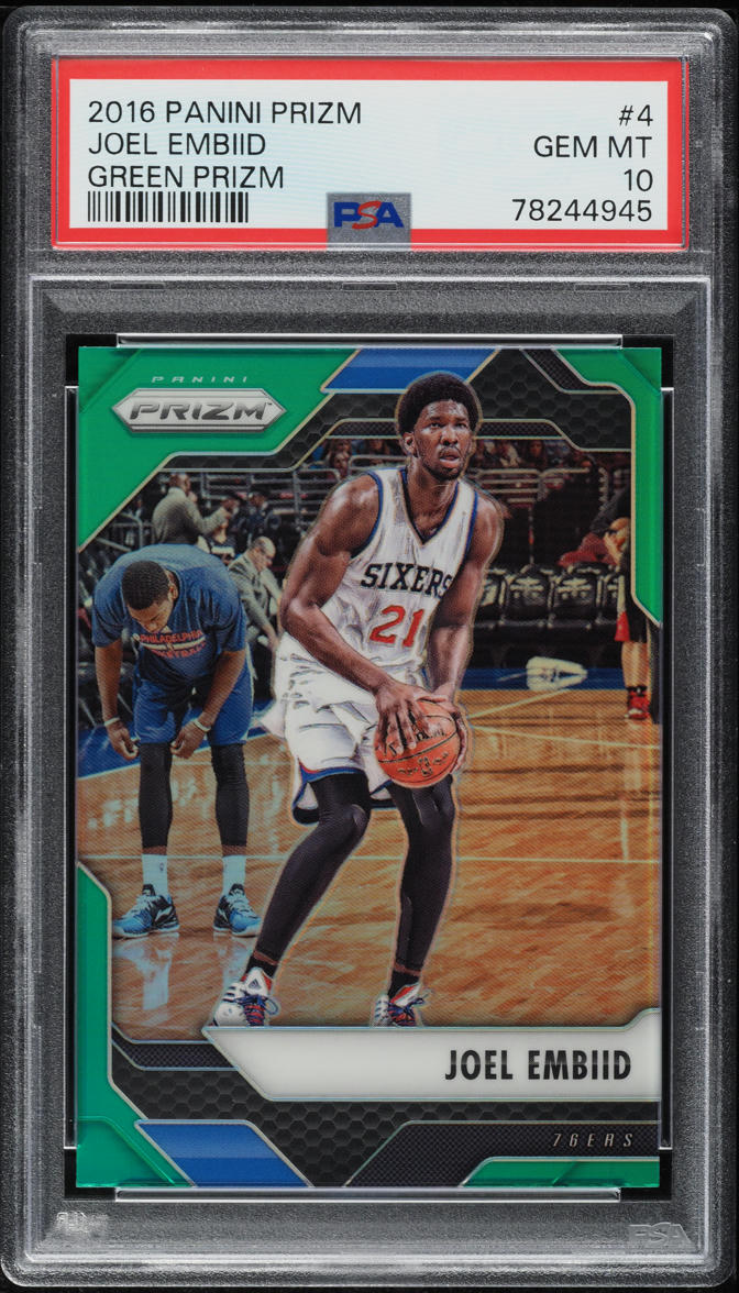 2016 Panini Prizm Green Joel Embiid #4 PSA 10 GEM MINT
