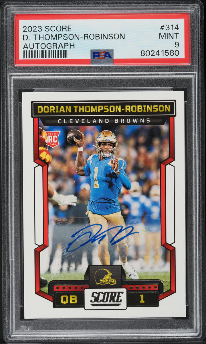 2023 Score Football Dorian Thompson-Robinson ROOKIE AUTO #314 PSA 9 MINT