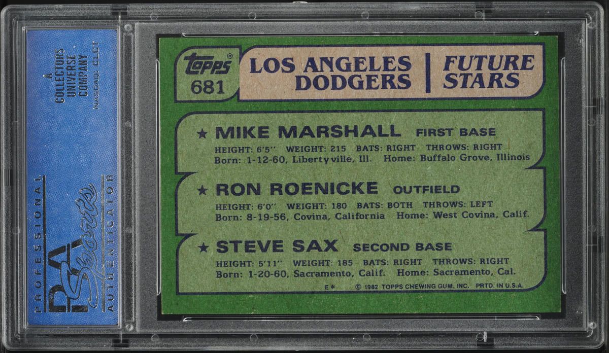 1982 Topps Steve Sax ROOKIE #681 PSA 7 NRMT