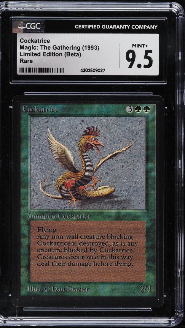1993 Magic The Gathering MTG Beta Rare Cockatrice CGC 9.5 MINT+