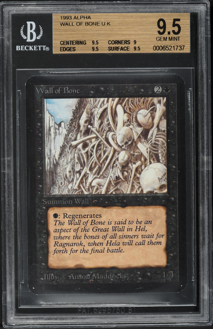 1993 Magic The Gathering MTG Alpha Wall Of Bone BGS 9.5 GEM MINT