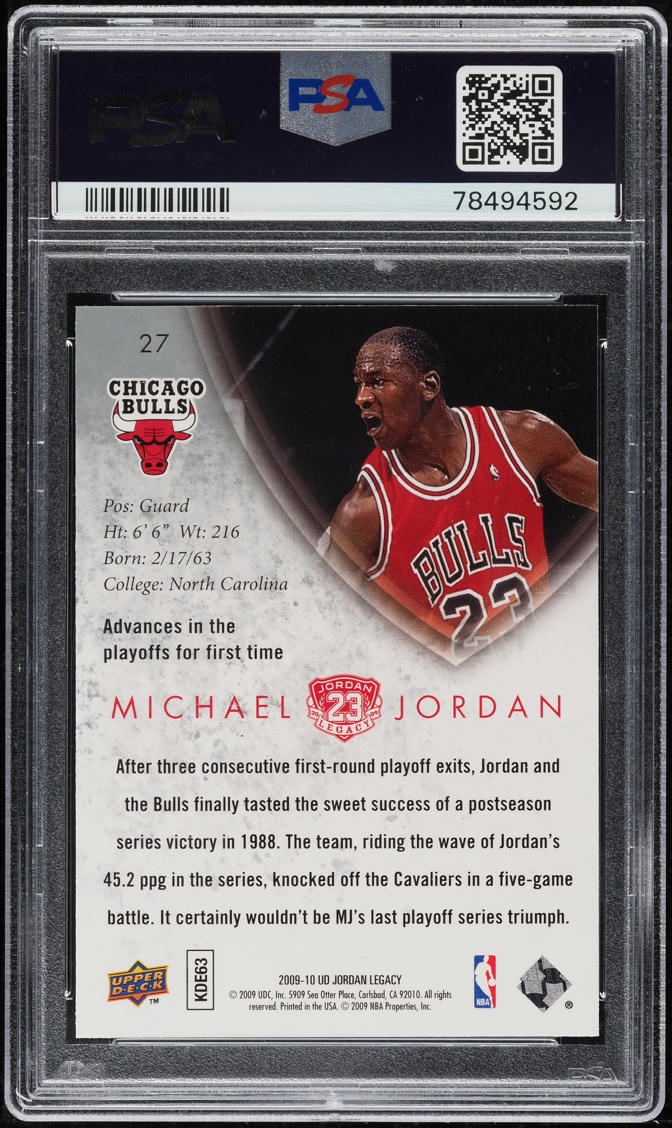 2009 Upper Deck Legacy Gold Michael Jordan #27 PSA 10 GEM MINT