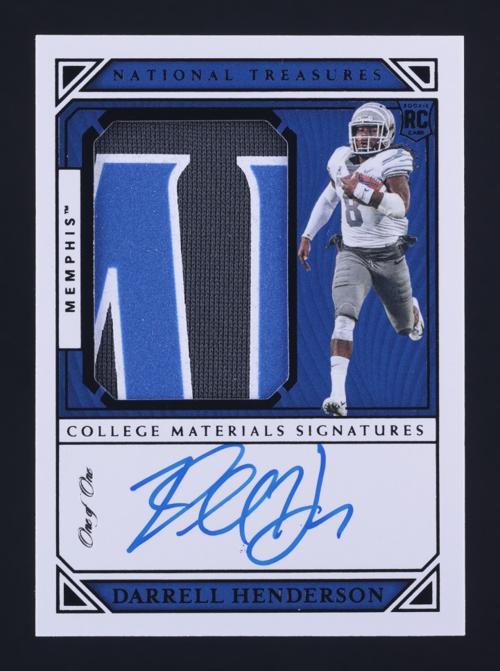 2019 National Treasures Collegiate Darrell Henderson RC PATCH AUTO 1/1 MBA AUTH