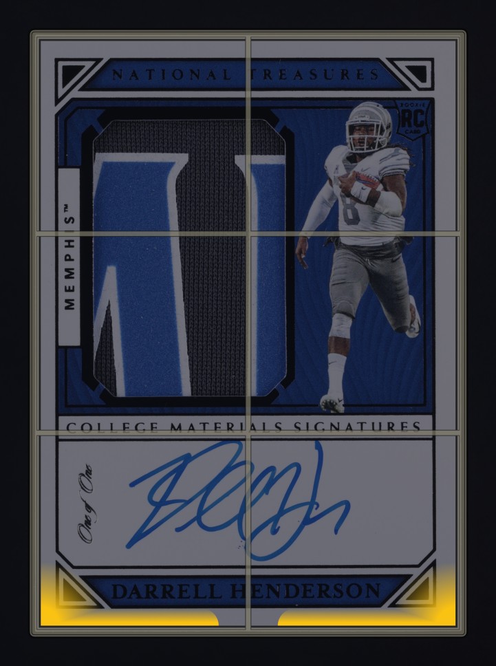 2019 National Treasures Collegiate Darrell Henderson RC PATCH AUTO 1/1 MBA AUTH